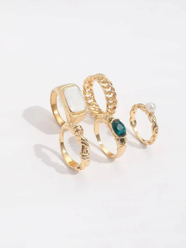 Radiant Reverie Ring Set - Diana & Jewel