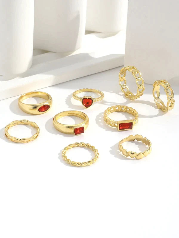 Opulent Oasis Collection Ring Set - Diana & Jewel